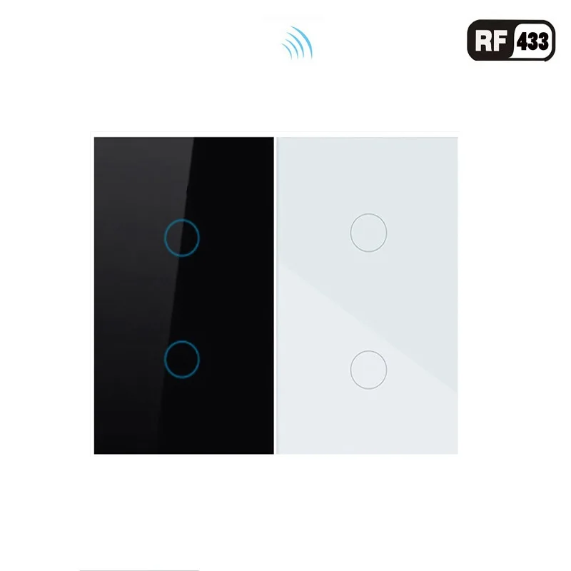 

Sensitive Led Mirror Tempered No Neutral Tuya Touch Panel Glass Us Smart Home Tuya Wall Wifi Light Grey Wi-Fi Smart Switch