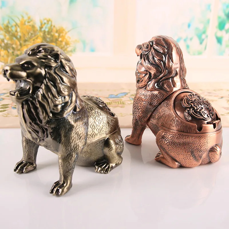 3D Lion Ashtray Creative Anti Fly Ash Household Large Capacity Animal Ashtray Home Decoration