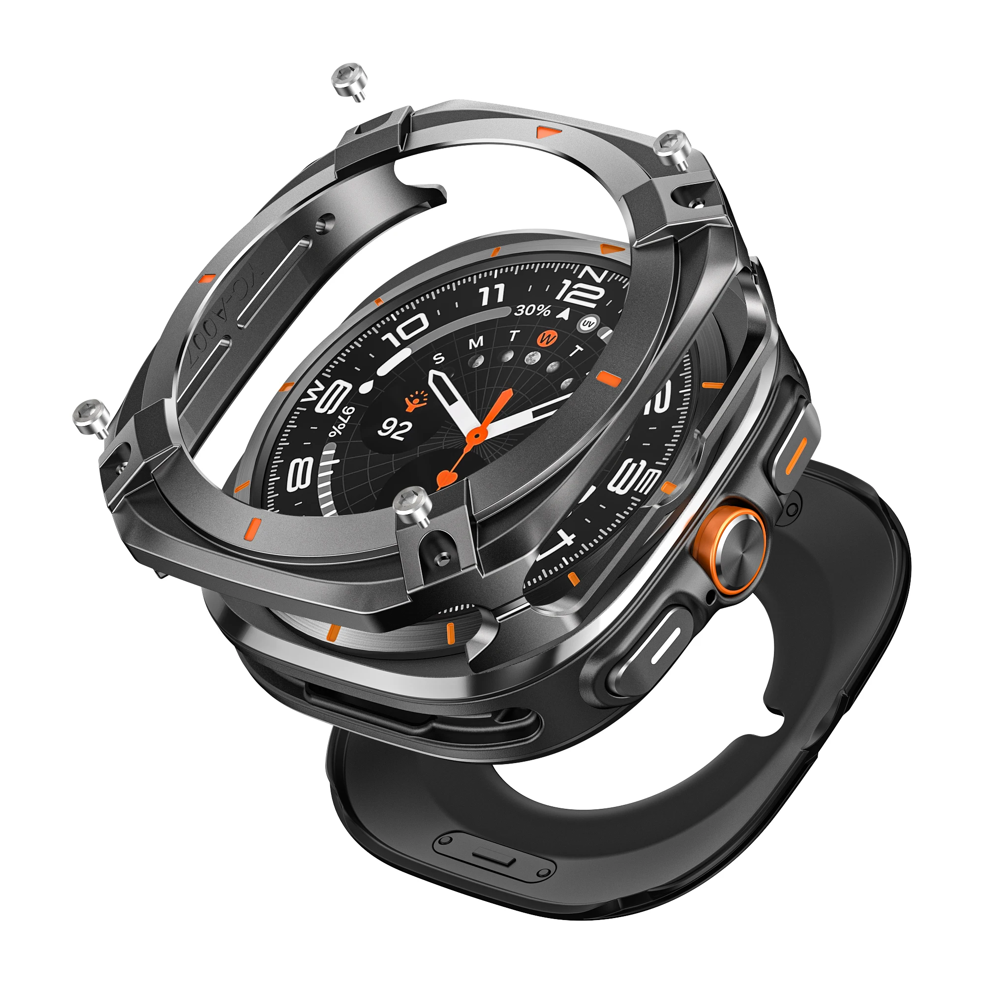 Luxury Aluminum Watch Case with Metal Cover and Screen Protector