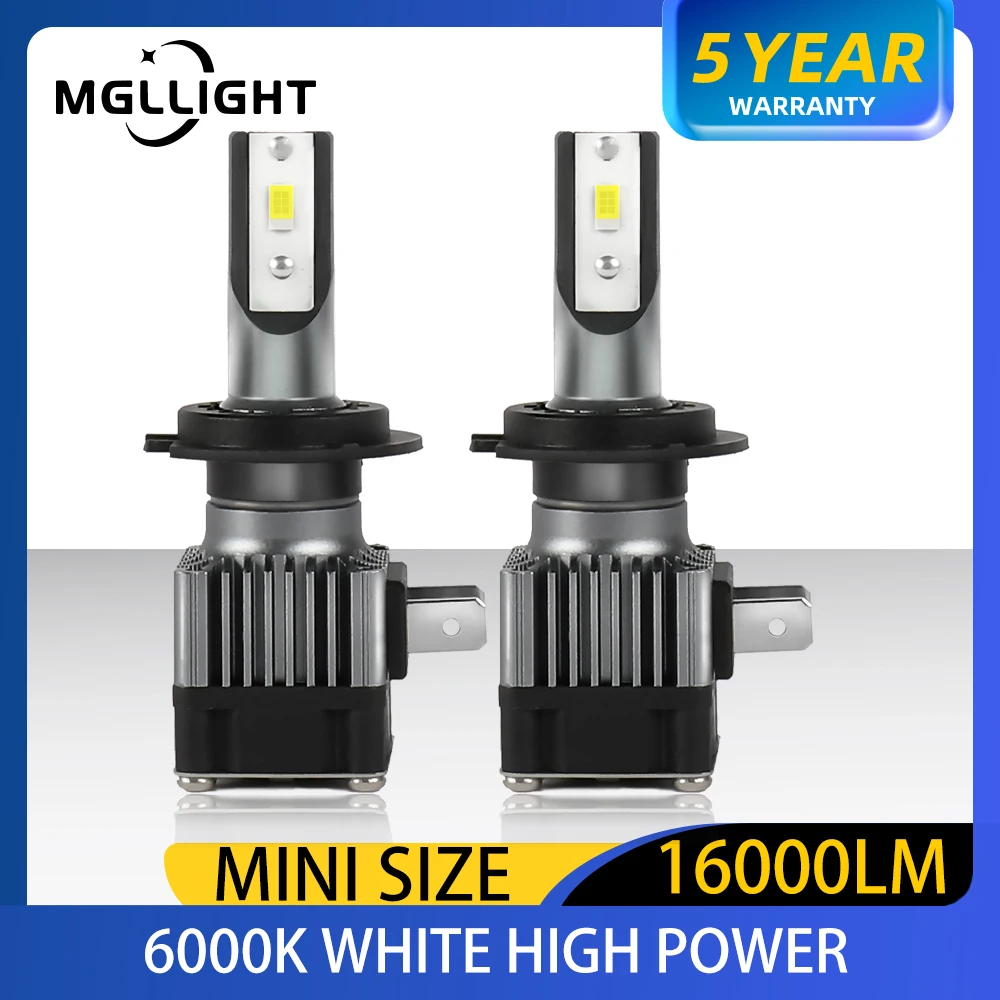 

MGLLIGHT Mini Car Headlight Lamp H7 H1 LED Turbo Bulb 16000LM H3 H11 H4 Led Fog Lamp Lights 9005 HB3 9006 HB4 12V 24V 6500K