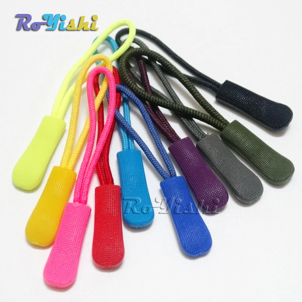 100pcs Mix Color Zipper Pulls Cord Rope Ends Lock Zip Clip Buckle For Paracord Accessories/ Backpack/Clothing