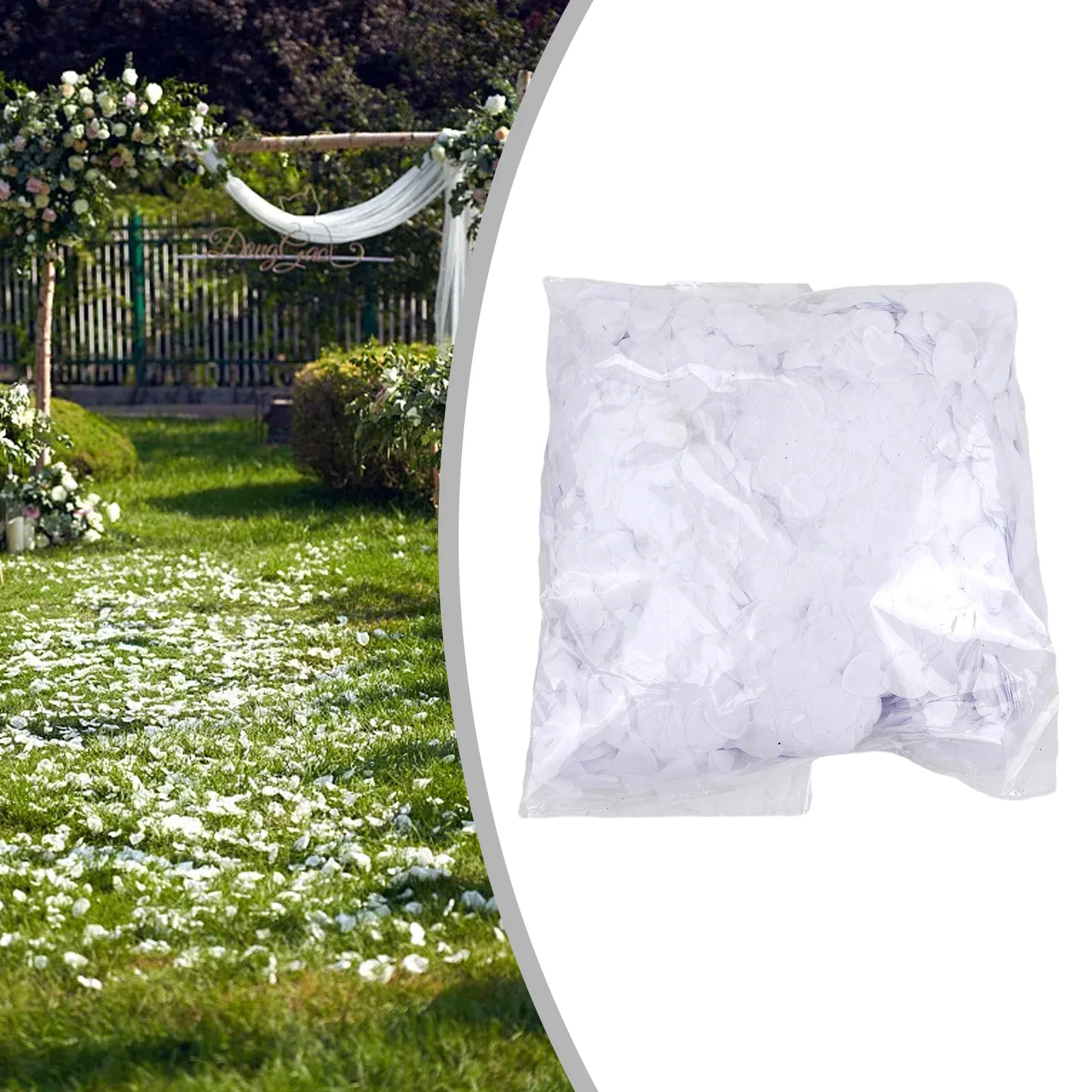 10000pcs Tissue Paper Biodegradable White Heart Confetti Birthday Party Wedding Festive Supplies For DIY Celebration