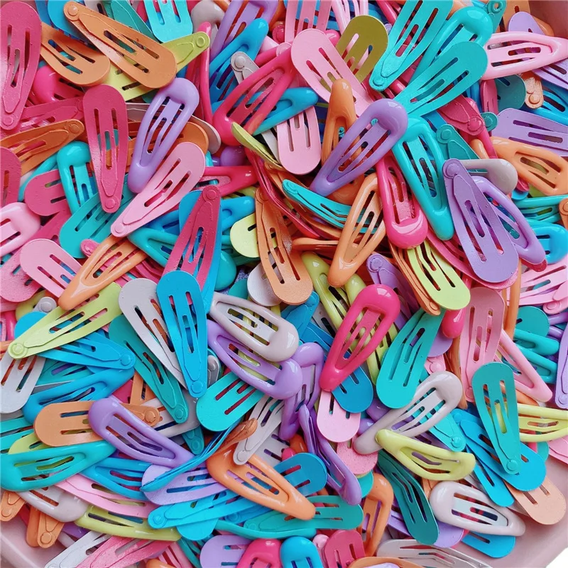 어린이 머리핀 합금 헤어 액세서리, 단색 캔디 컬러 헤어 클립, DIY 귀여운 작은 머리 바레트, 소녀 머리 장식, 30 개/로트, 3cm