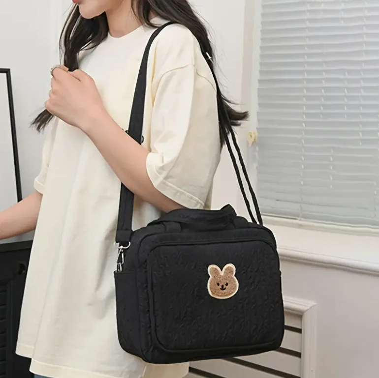 Stylish Quilted Diaper Bag for Moms - Versatile Shoulder & Crossbody Design, Lightweight & Spacious Perfect for Everyday Use - 6