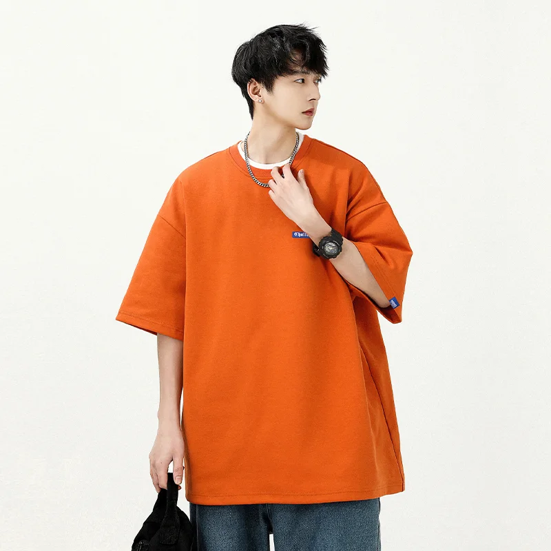 

E-BAIHUI Summer Men's T Shirt 2023 O-neck Youthful Vitality Men Clothing Tees Loose Casual Simple Oversized T Shirt for Male