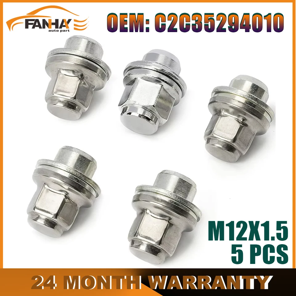 5 Dadi Ruota Cromati M12x1.5 Per Jaguar S-Type, X-Type, XF, XJ, F-Type – Ricambio C2C35294, 611-980 - 3
