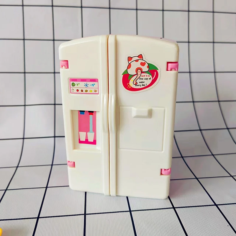 20 Pcs Dollhouse Refrigerator Miniature Food Drinks Bottles Dollhouse  Accessories 1:12 Mini Fridge Toy with Mini Food Set Pretend Play Kitchen