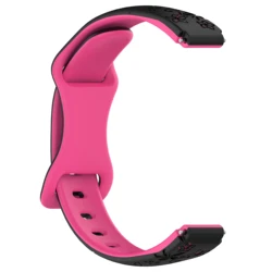 Women's Silicone Floral 3D Engraved Watch Bracelet - Breathable Strap - Mi band 8 9 10 (Black Hot Powder)