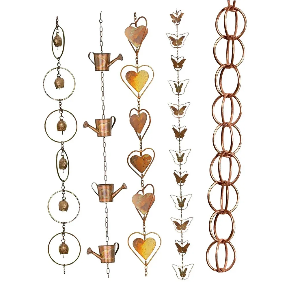 โซ่ฝนตกแต่งใช้งานกลางแจ้ง1ชิ้นโซ่ระบายน้ำฝนโลหะใช้ง่าย1เมตรตกแต่งกลางแจ้ง 1