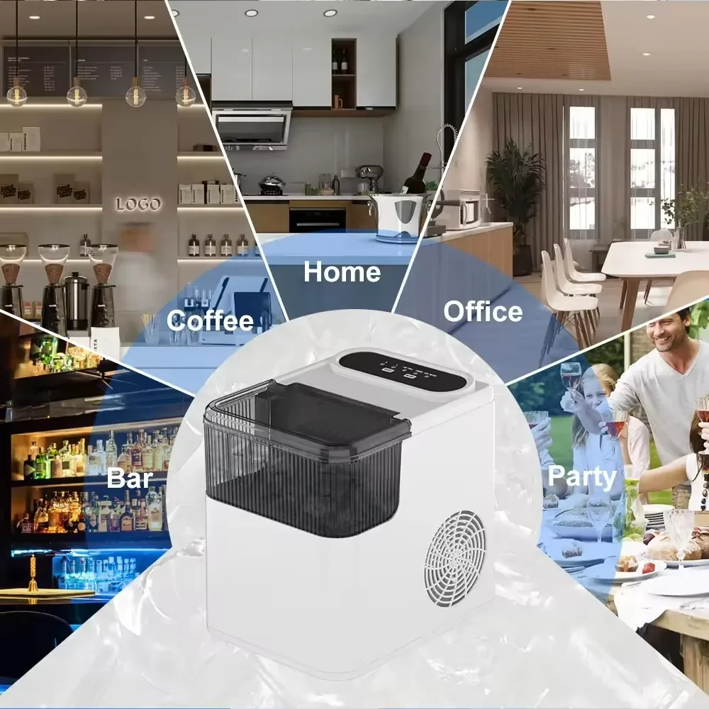 YYHC-home ice maker machine , Portable Ice 12kgs/24Hrs, Bullet Ice for Home Kitchen Office Party Mini