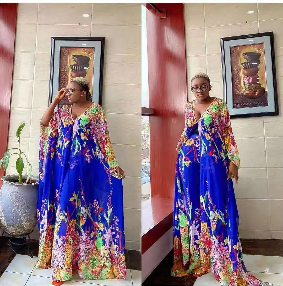 2 Piece Set Women Africa Clothes 2023 African Dashiki New Fashion Two Piece Suit Long Tops + Wide Pants Party Plus Size For Lady