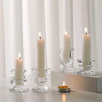 Glass Candle Holder Novelty Nordic Decor Candlestick Romantic Candle Stand Desk Accessories Wedding Centerpieces Ornaments Gifts 3