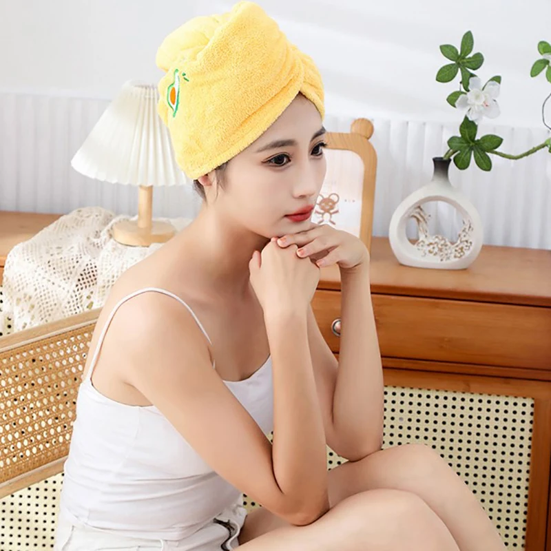 Description Picture 3 of itemWomen Soft Microfiber Towels Shower Cap Towel Bath Hats For Women Dry Hair Cap Quick Drying For Lady Turban Head Girl Towel