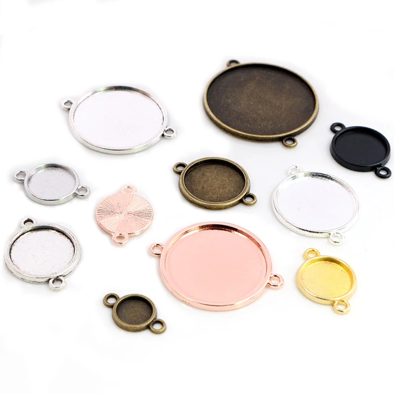 Versatile Multicolor Plated Cabochon Pendant Charm with Adjustable Base Size
