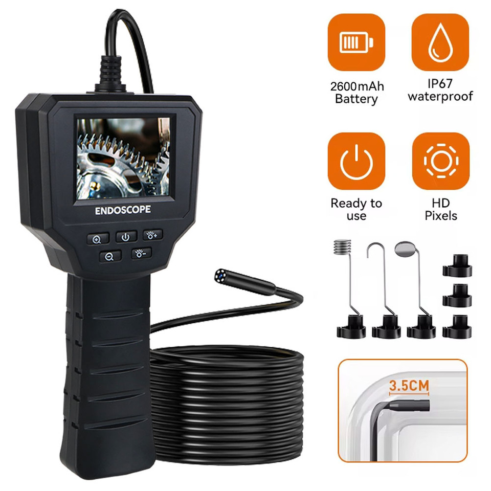 IP67 Waterproof 2.4 IPS Screen Camera Digital Inspection Endoscope Pipe Sewer Inspection Borescope Repair tool