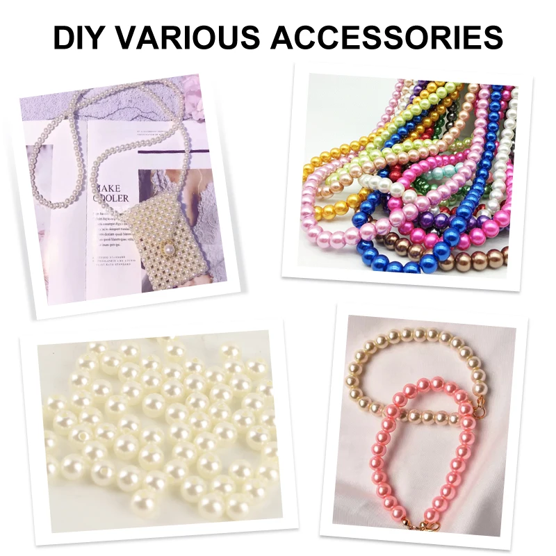 Abs Beads Round Shape For Beads Plastic Production Space Diy Hand-soldering 3mm 4mm 5mm 6mm 8mm 10mm 12mm