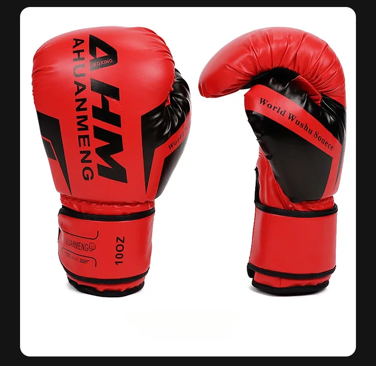 Luvas de boxe douradas, luvas de couro pu para homens, saco de areia, muay thai, combate, adulto, muay thai, luva de competição 20 Sb3ea1ffa3fe84f7290ef42189ddd9333D