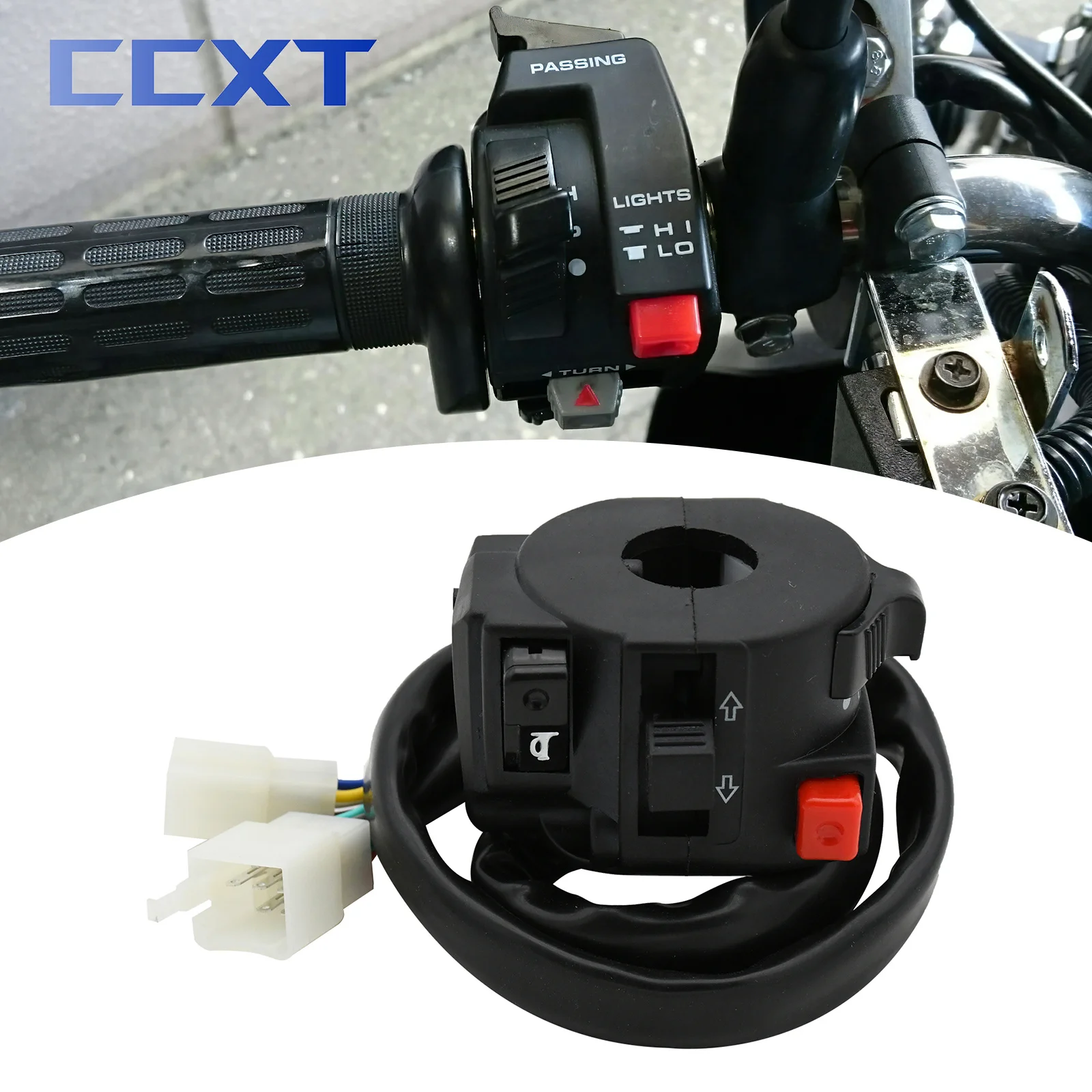 3 In 1, 22mm Handlebar Horn, Light ON/OFF, Turn Signal Indicator Switch Button For Motorcycle, ATV, Pit Bike, Electric Bike - Foto 2