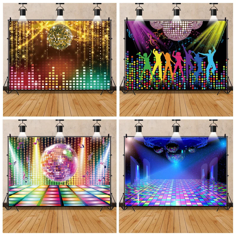 Shiny Gold String Dots Disco Birthday Carnival Party Ball Stage Portrait Photography Backdrop