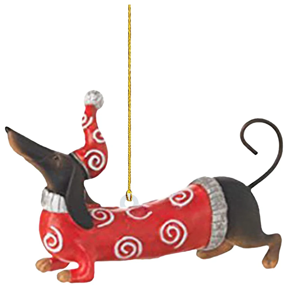 

Рождественское акриловое украшение в виде собаки, декоративная подвеска в форме таксы с веревкой, товары для праздников и вечеринок