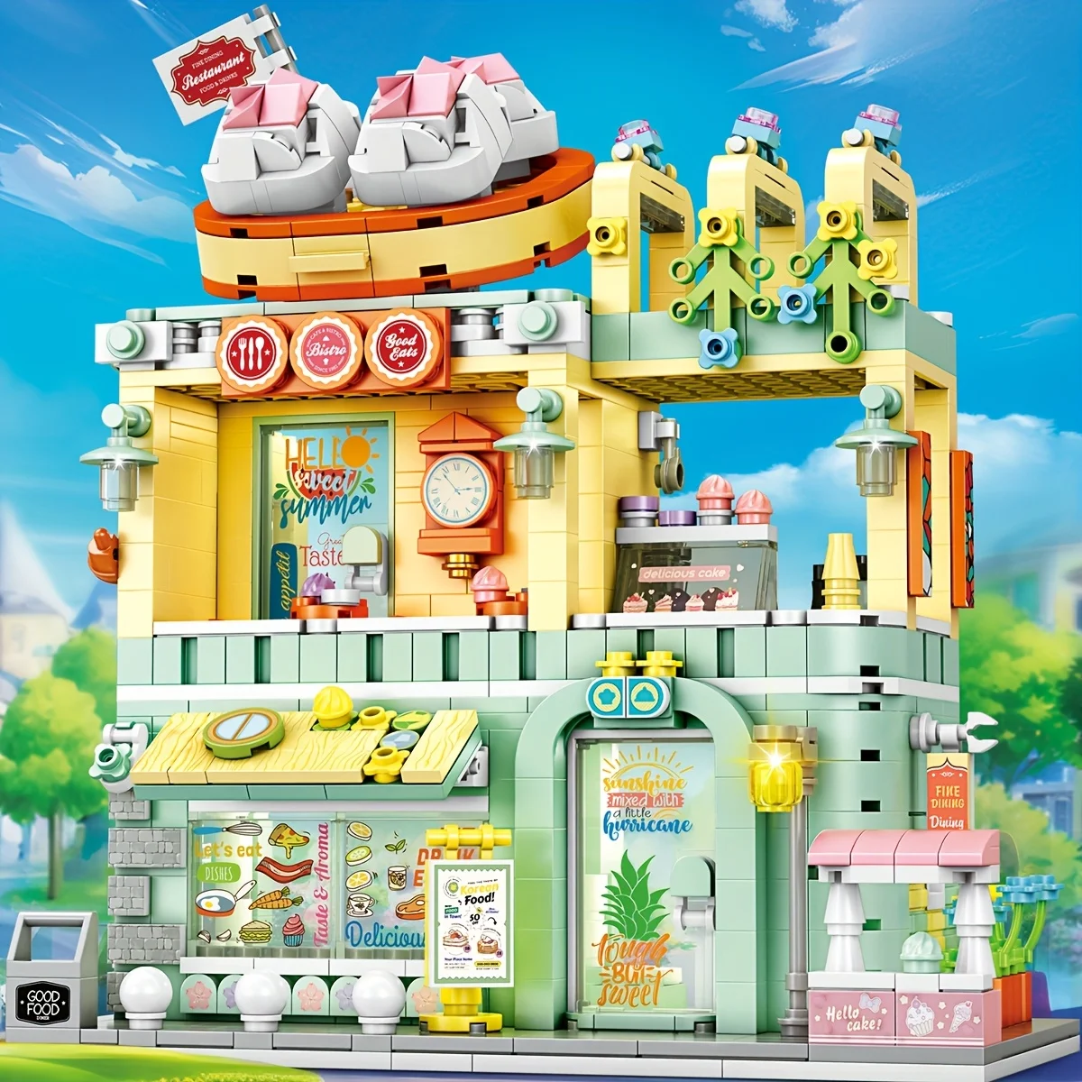 700+pcs City Street View Supermarket Hotel Clothing Store Architecture Building Blocks For Kids,Assembly Miniature_voghion.com