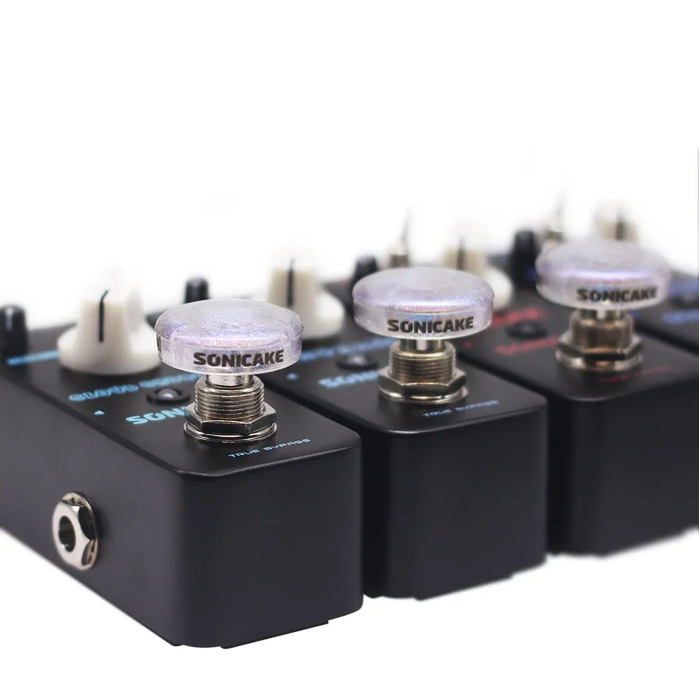 SONICAKE 풋 스위치 토퍼 기타 효과를위한 투명한 클리어 캡 페달 10mm 20 PCS
