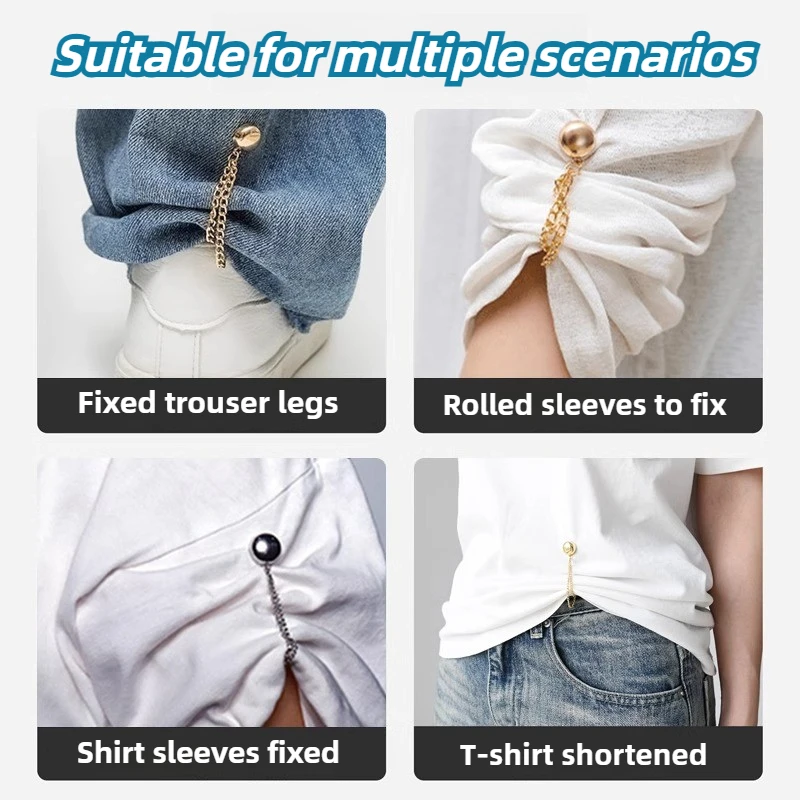 Metal Magnetic Clothing Clip with Chain for Garment Fixing