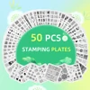 KADS 50pcs Nail Art Stamp Plates Set Stamping Template Kit Flowers Leaves Lace Image Stamp Plate Manicuring DIY Printing Tools 3