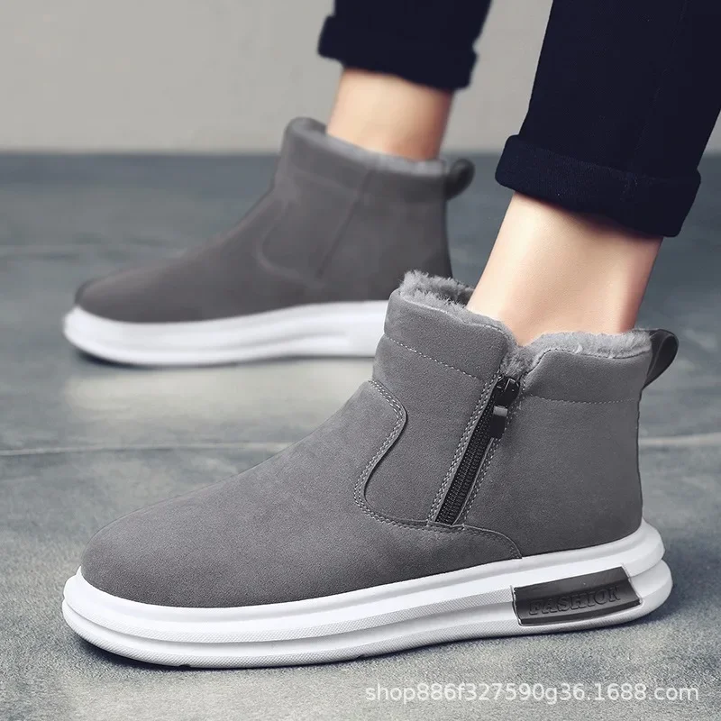 

2024 Mid-top Cotton Shoes Northern Winter New Thickened Snow Boots Fashion Large Cotton Men's Boots Trendy Versatile Men's Shoes