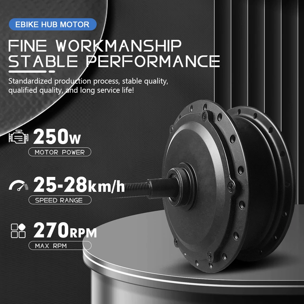 Ebike Conversion Kit 36/48V 250W Rear Wheel Brushless Gear Hub Motor Wheel 16/20/24/26/27.5/28/29 inch 700C Freewheel