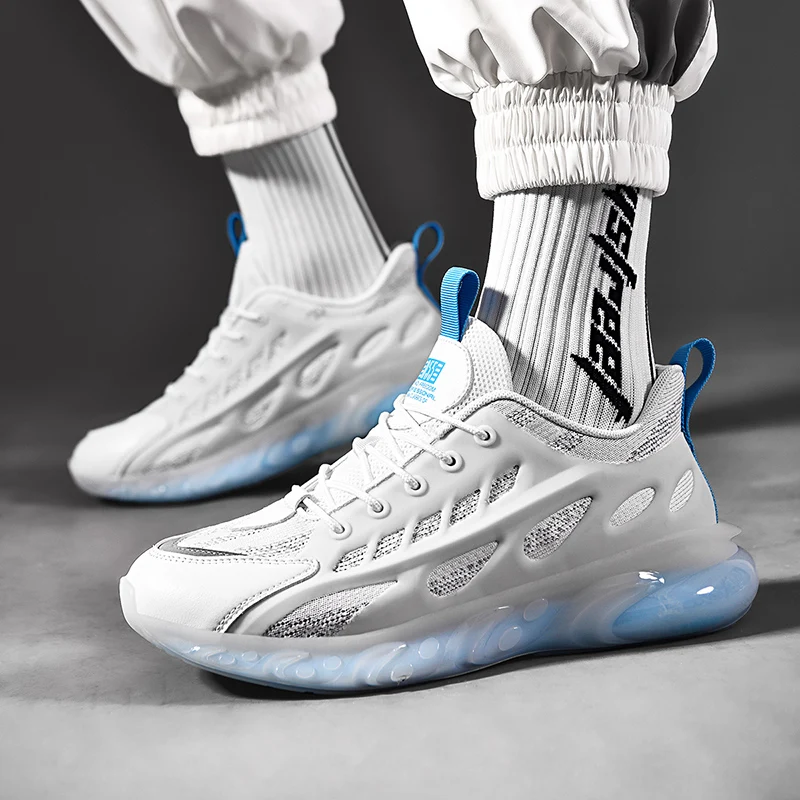 

Fujeak New Hot Sale Men Casual Shoes Breathable Sneakers Fashion Men's Running Sports Shoes Noctilucent Flying Weaving Men Shoes