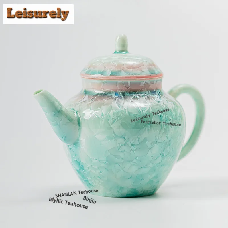 Kiln Fambe Crystal Glaze Teapot Retro Tea Infuser Pot Tea Maker Kettle With Filter Tea Set Gaiwan Teacups Tea Items Series Craft