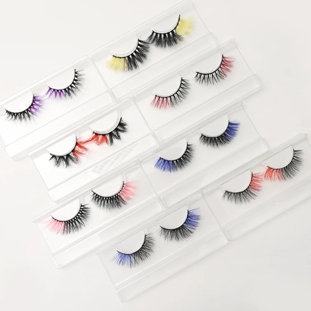 Cosplay&ware 1pairs 3d Mix Color False Lashes Natural Long Red Blue Purple Pink Eyelashes Dramatic Makeup Fake Lash Party For Cosplay -Zentai shop online Sb3ea872f77204efd845201051f58e20ct.jpg