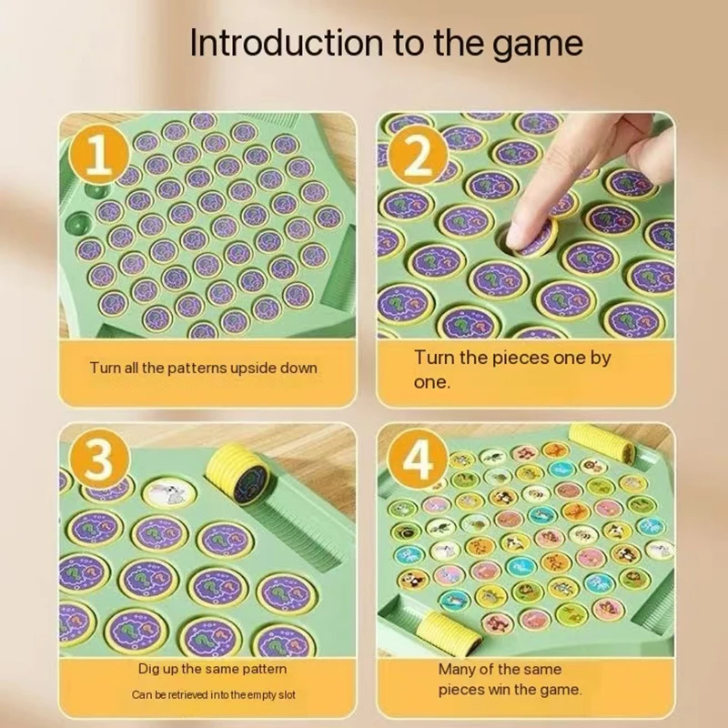 Children's Flip Chess Parent-child Interactive Battle Tabletop Game Focus Training Memory Shess Puzzle toy for Focus Training board game board game toy