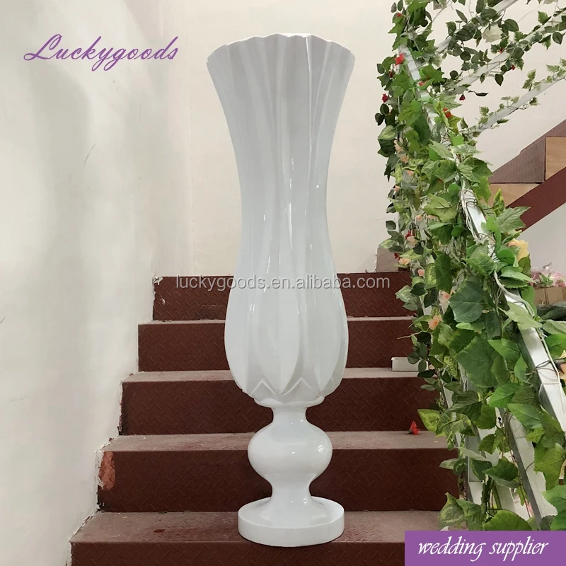 

LG20170920-5 Restaurant Table Decoration Flower Vase Tall Fiber Glass 127cm White POTS Planter Flower Basket Flower Tub Pergola
