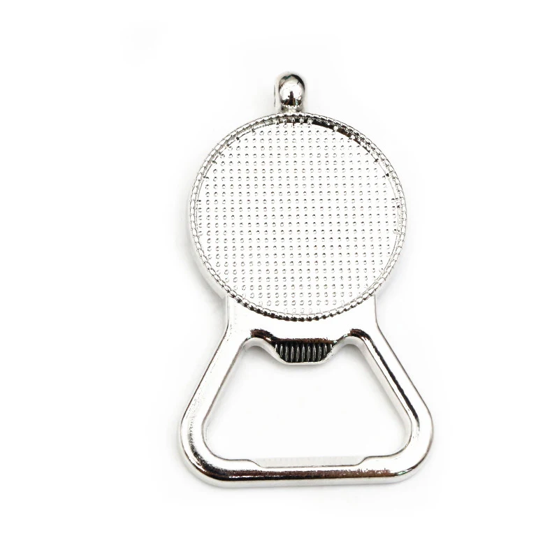 2 Stück 25 30mm Innen größe Rhodium Farbe Bier Flaschen öffner Form Cabochon Blank Tablett Setting Anhänger DIY Schmuck Zubehör