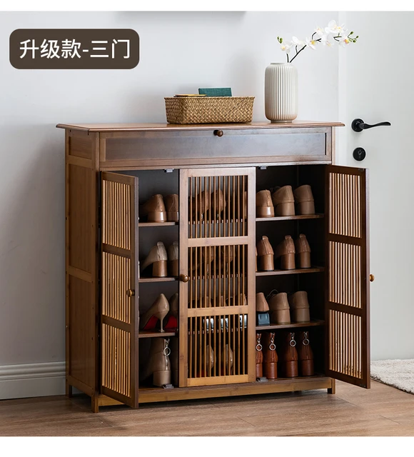 Sleek Bamboo Shoe Rack Free Shipping Long Slot Space Saving Modern Shoe  Cabinets Vertical Minimalist Zapateros Home Furniture - AliExpress