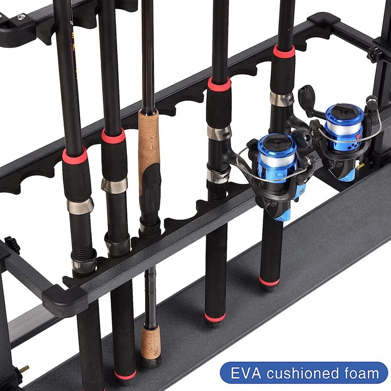 Vertical 16 Hole Rack Fishing Pole Holder Rod Holders Solid Wood Display  Shelf Bracket Stand Fishing Rod Storage Tool
