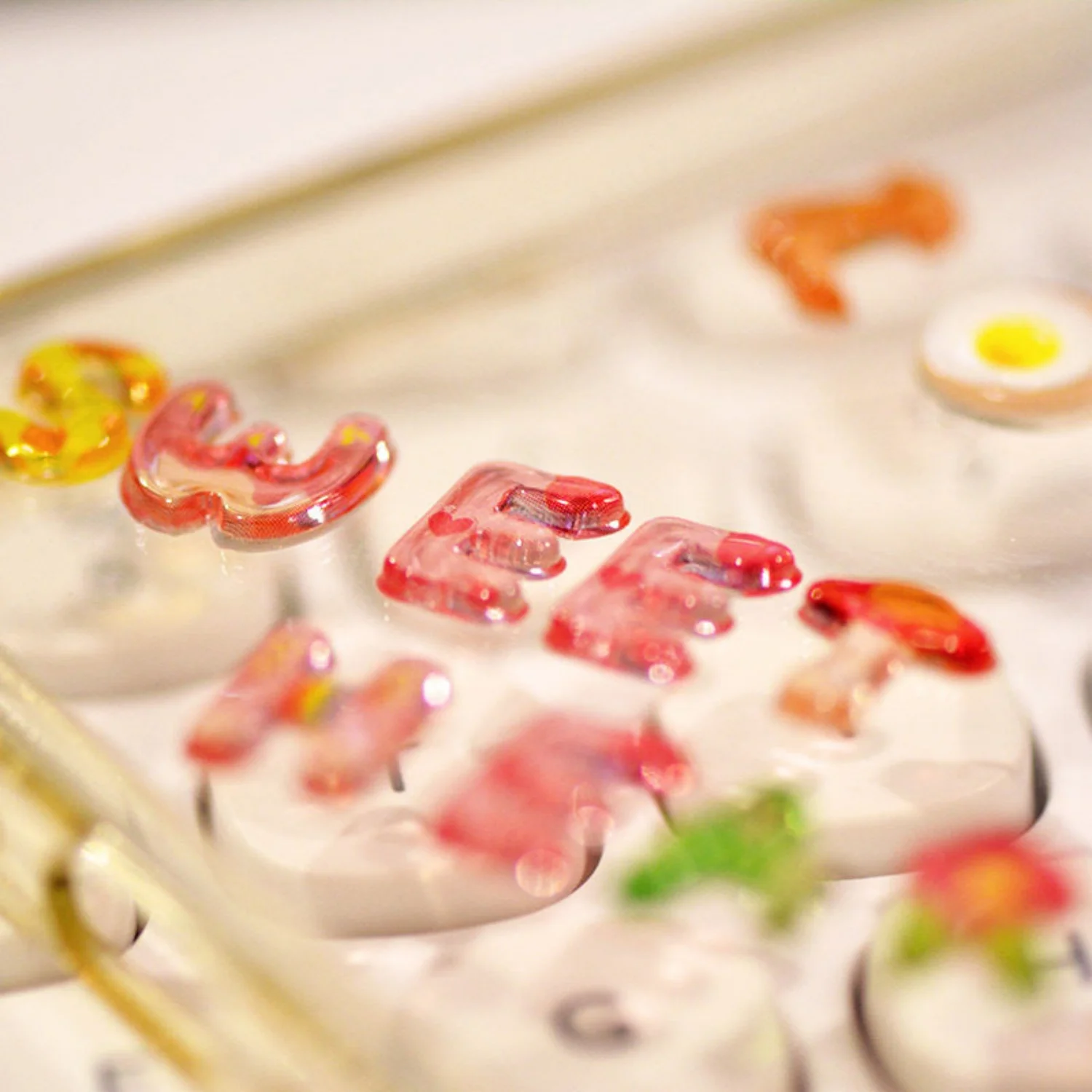 BONITO 다채로운 알파벳 숫자 젤리 3D 스티커 스크랩북 Diy 저널 귀여운 스티커 편지지 스티커 학교 선물