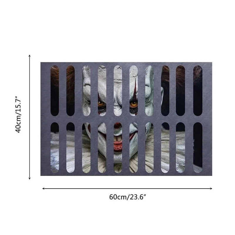 Polyester Mat Vortex Clown Trap Visual Non-slip Floor Mat Carpet Living Room Halloween Decoration Door Horror Carpet 70%