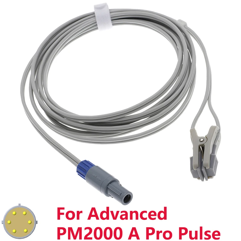 

Spo2 Sensor Compatible Advanced PM2000 A Pro Pulse Monitor,Adult/Child/Neonate Oximetry Cable,Reusable Accessories,6pin 3m.