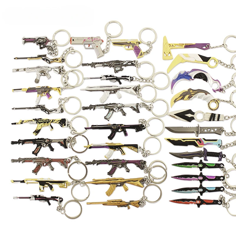Valorant Schlüsselanhänger-Kollektion: Metall-Agenten-Modell-Spielzeug, Anhänger, Accessoires, Schlüsselanhänger-Ornamente, Geschenke für Jungen