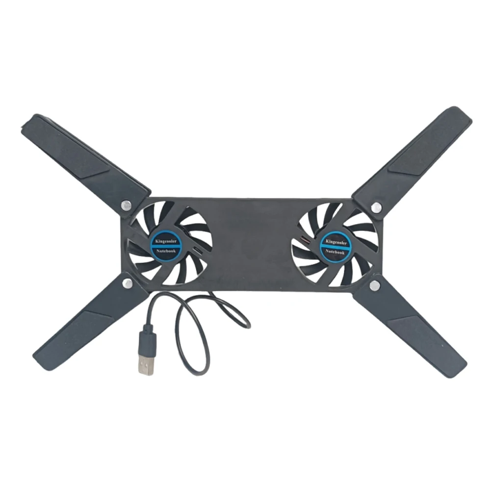 USB 전원 공급 노트북 쿨링 패드, 이중 60mm 팬 접이식 쿨러 패드, 노트북 PC 컴퓨터용 쿨링 패드