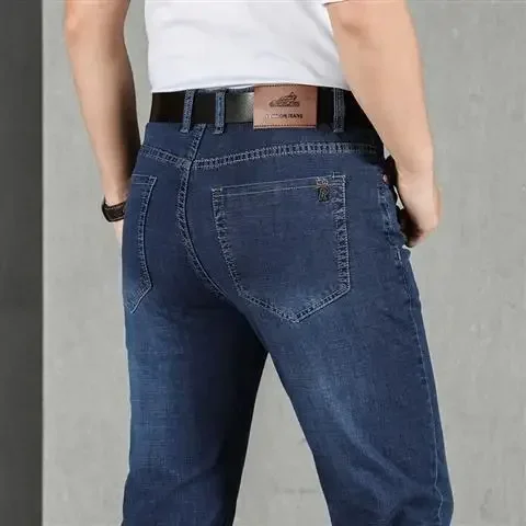 thumbnail image 1 of Pantalones vaqueros para hombre, ropa de trabajo, pantalones vaqueros masculinos, pantalones de moda 2024, alta calidad, originales, clásicos, rectos con bolsillos, nuevos, holgados, 1 of 5