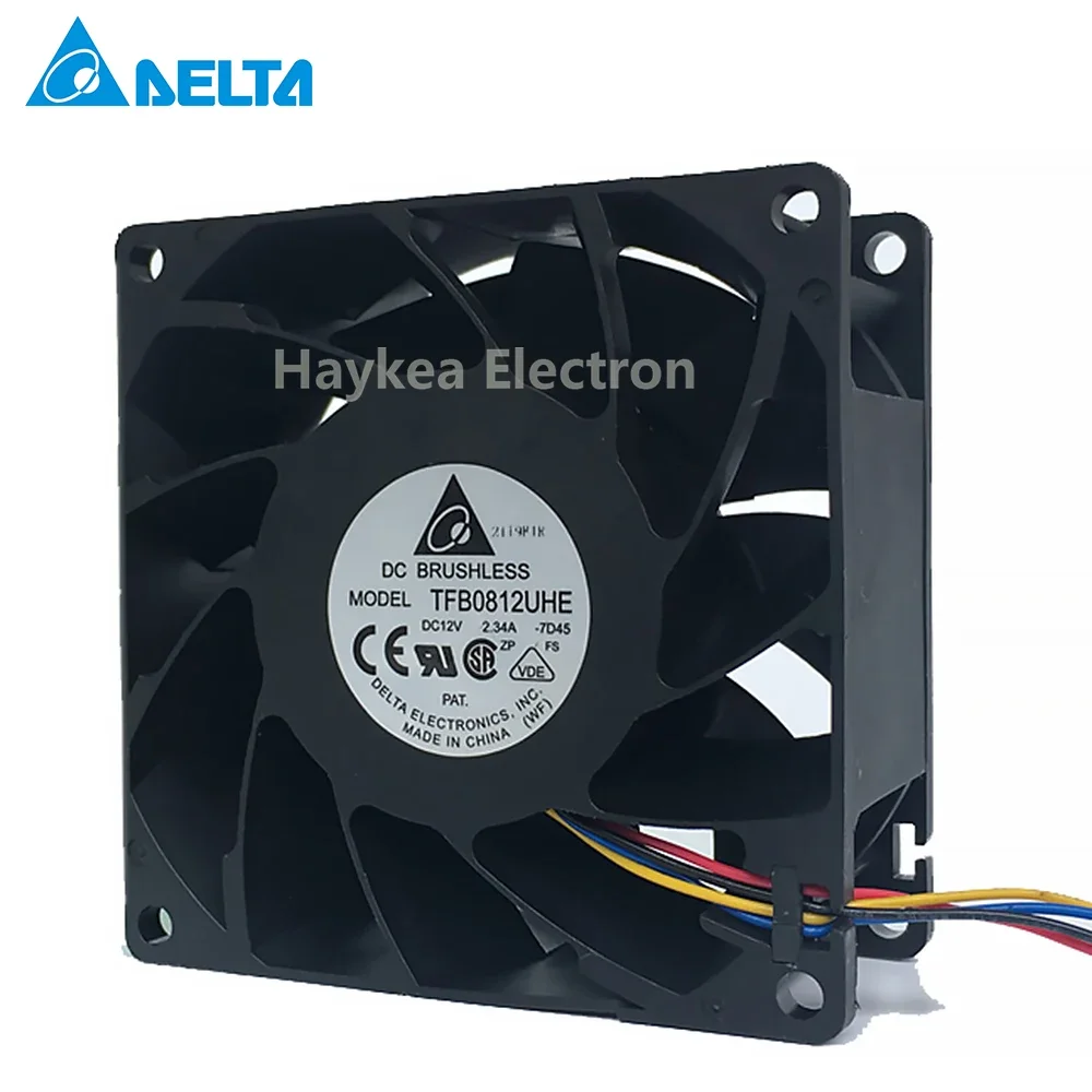 Delta TFB0812UHE -5H2L DC12V 2.34A 서버 사각 인버터 축 냉각 팬 80x80x38mm용