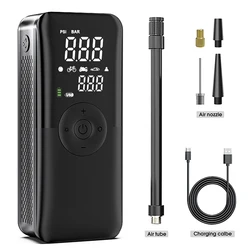 Rechargeable Portable Digital Air Pump and Tire Inflator (Black)