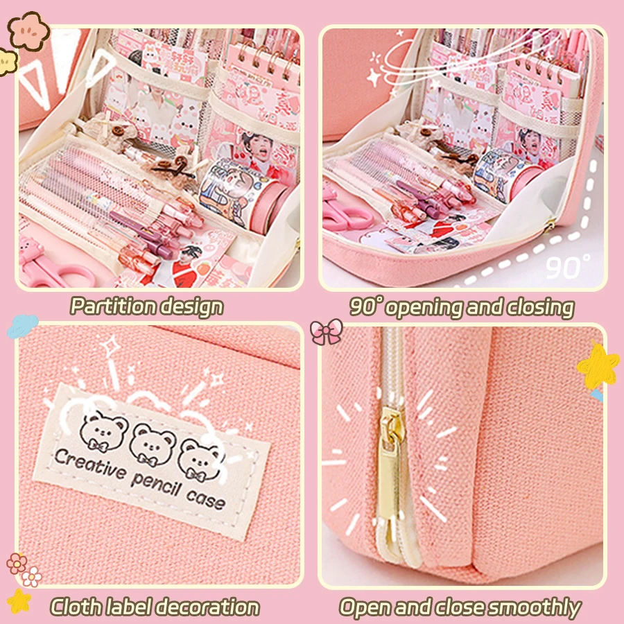 Pencil Case Large Capacity for Girls Japanese Korean Schools Offices