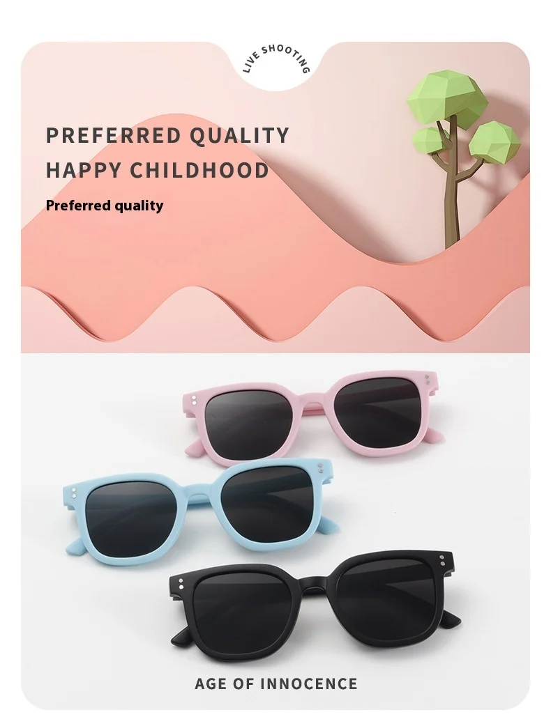 2025, neuer Kindermodetrend, 3–12 Jahre alte, UV-beständige Sonnenbrille für Jungen und Mädchen – Detail 3