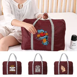 Large Travel Bag Jesus Print Foldable Bag for Travel Tote Ultra Light Storage Capacity Portable Trolley Luggage Storage Bags
