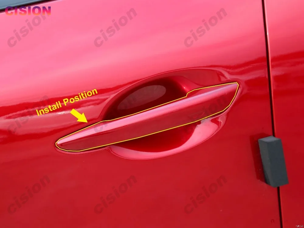 4x Black Chrome Carbon Fiber Exterior Car Door Handle Frame Panel Cover Trim ABS Sticker For Mazda 3 BP CX30 CX50 CX60 CX80 CX90